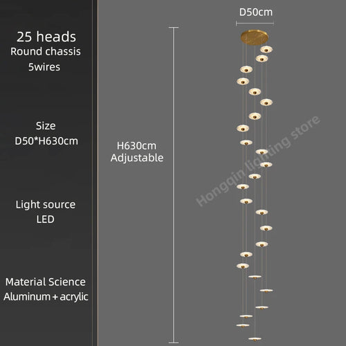 lustre moderne à led pour éclairage intérieur élégant - vue 16 sur 26