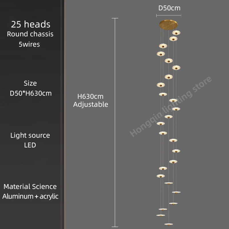 lustre moderne à led pour éclairage intérieur élégant - vue 15 sur 26
