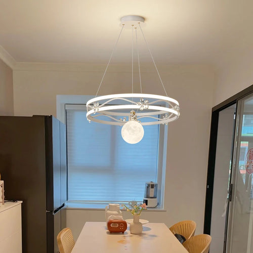 lustre style nordique moderne simple décoration crème millet - vue 4 sur 11