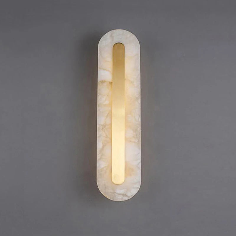 applique murale minimaliste en marbre ovale carré tout en cuivre - vue 1 sur 8