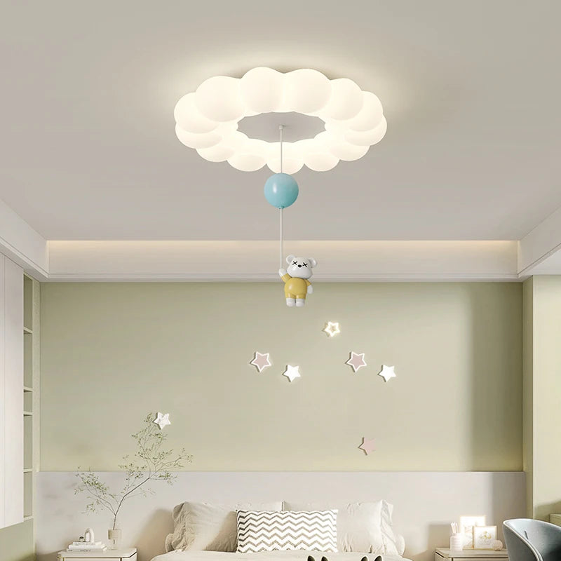 plafonnier ours lapin nuage pour éclairage intérieur enfant - vue 4 sur 9