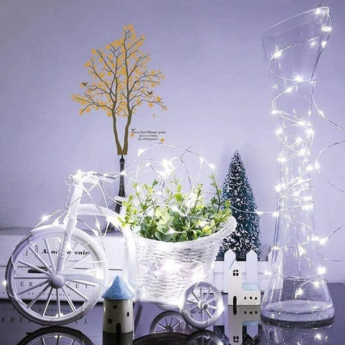 guirlande lumineuse led en cuivre pour décorations de fête et Noël - vue 3 sur 9