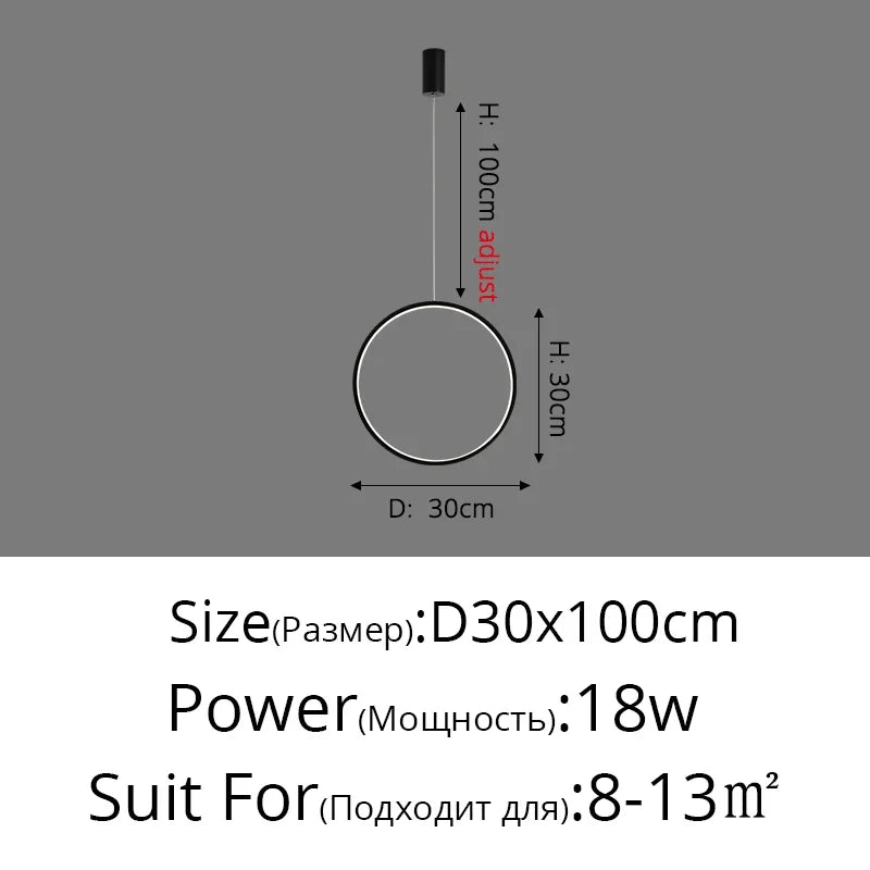 lustre suspendu minimaliste en forme de cercle pour intérieur moderne