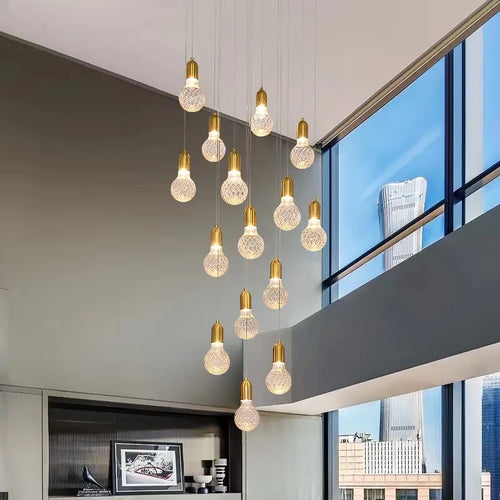 suspension moderne en verre pour villa de luxe - vue 2 sur 15