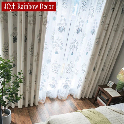 Rideau moderne motif feuilles pour salon chambre - vue 5 sur 7