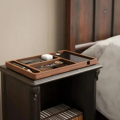 boîte de rangement en bois pour bureau et accessoires - vue 2 sur 7