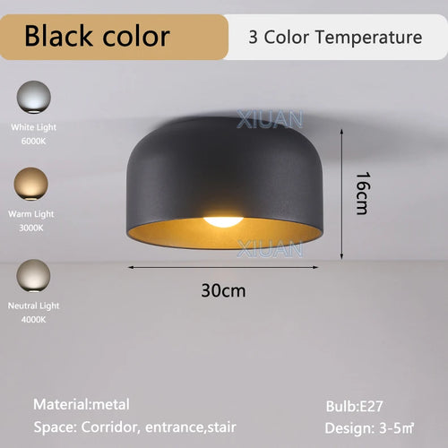 plafonnier led moderne en fer métal pour hôtel et allée - vue 9 sur 8