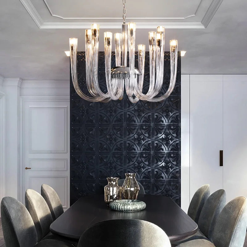 lustre de style européen moderne en verre de luxe - vue 3 sur 10