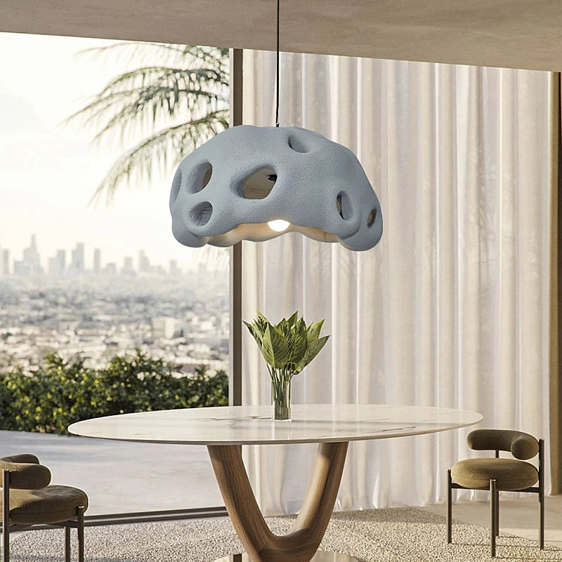 lustre design wabi sabi led suspension nordique irrégulière - vue 3 sur 20