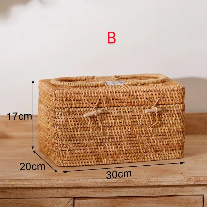 panier de rangement en rotin pour aliments et thé - vue 9 sur 16
