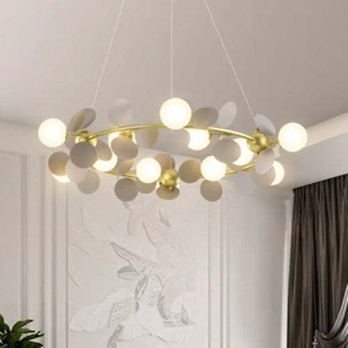 lustre moderne en verre design raisin doré luminaires suspendus - vue 5 sur 18