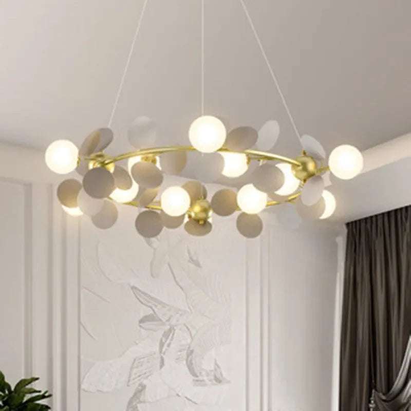 lustre moderne en verre design raisin doré luminaires suspendus - vue 4 sur 18