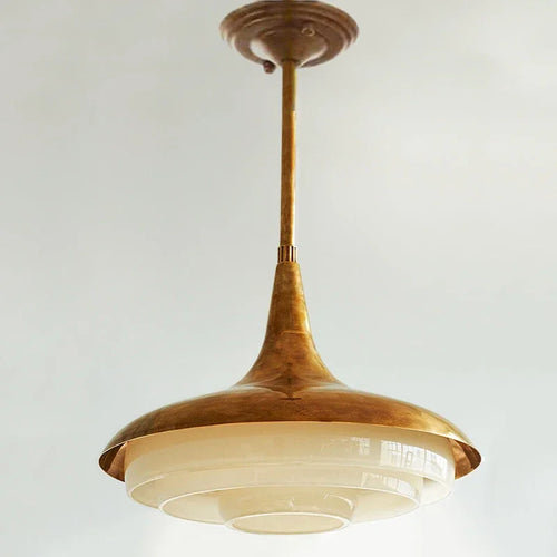 plafonnier led rétro en verre et métal pour intérieur décoratif - vue 3 sur 7