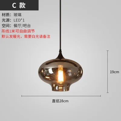 lustre nordique en verre pour éclairage moderne de restaurant et café - vue 13 sur 22