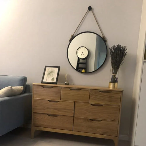 miroirs décoratifs ronds rétro suspendus artisanat nordique esthétique - vue 4 sur 7