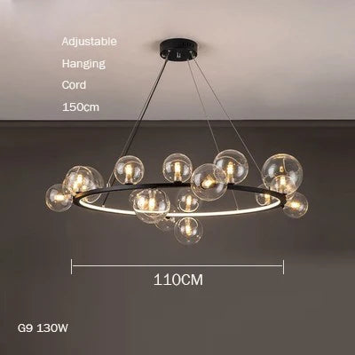 lustre en verre au design moderne avec bulles artistiques - vue 19 sur 18