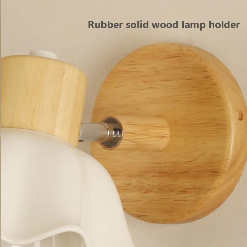 led nordique rotative bois céramique éclairage allée étude maison luminaire - vue 6 sur 9