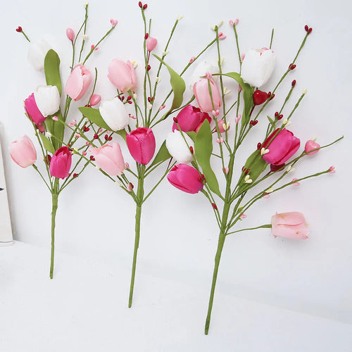 décoration florale tulipes artificielles pour la saint-valentin - vue 2 sur 12