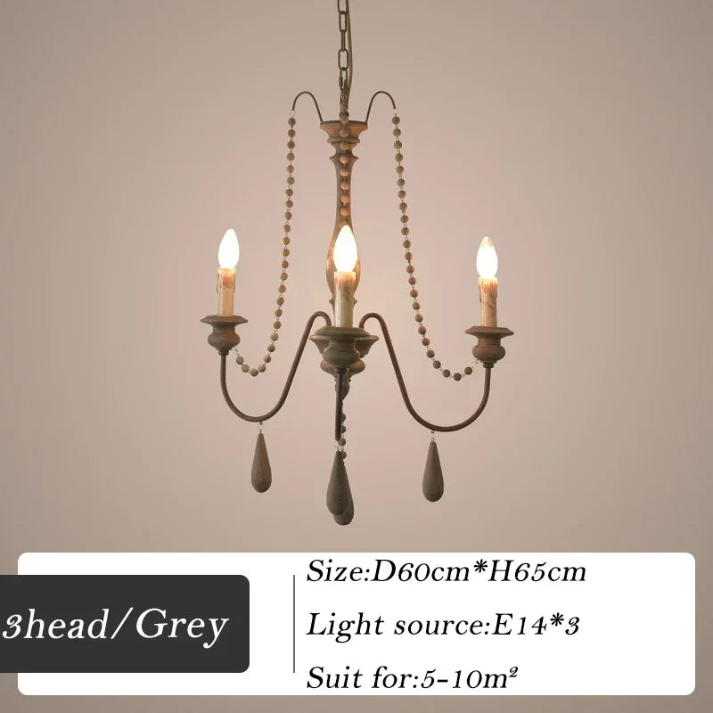lustre en bois rétro pour décoration intérieure élégante - vue 14 sur 16