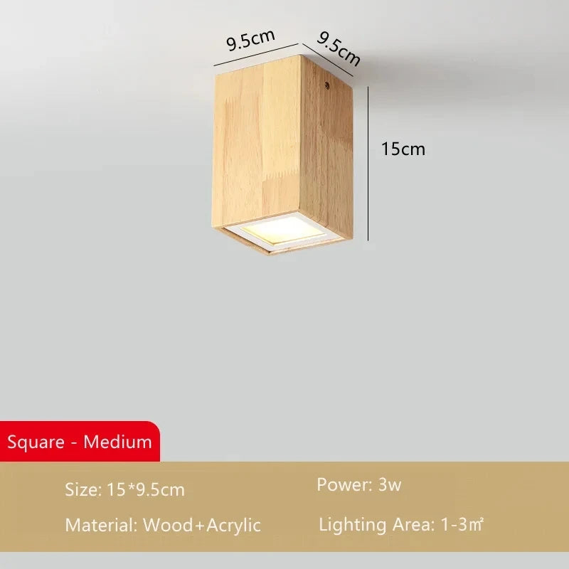 Lampe plafonnier moderne bois surface - vue 7 sur 12