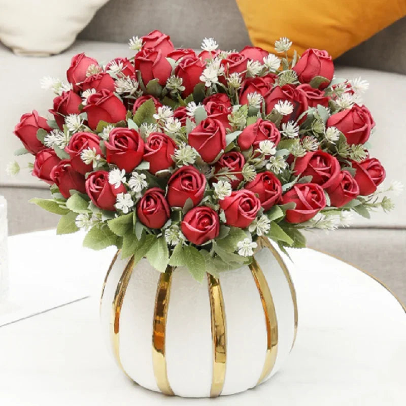 décoration florale en soie roses artificielles pour intérieur et extérieur - vue 3 sur 14