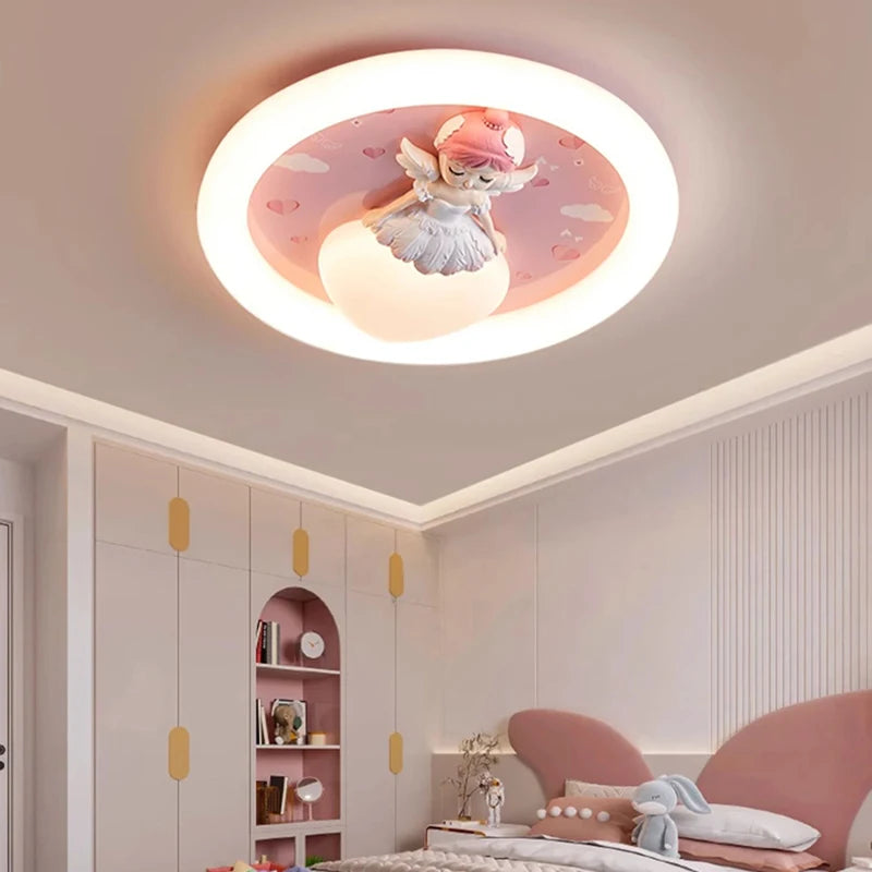 Full Spectrum Children's Room Ceiling Lamp Cartoon Resin Princess Ceiling Light Kids Baby Room Bedroom Nursery School Decor 220V - vue 1 sur 8