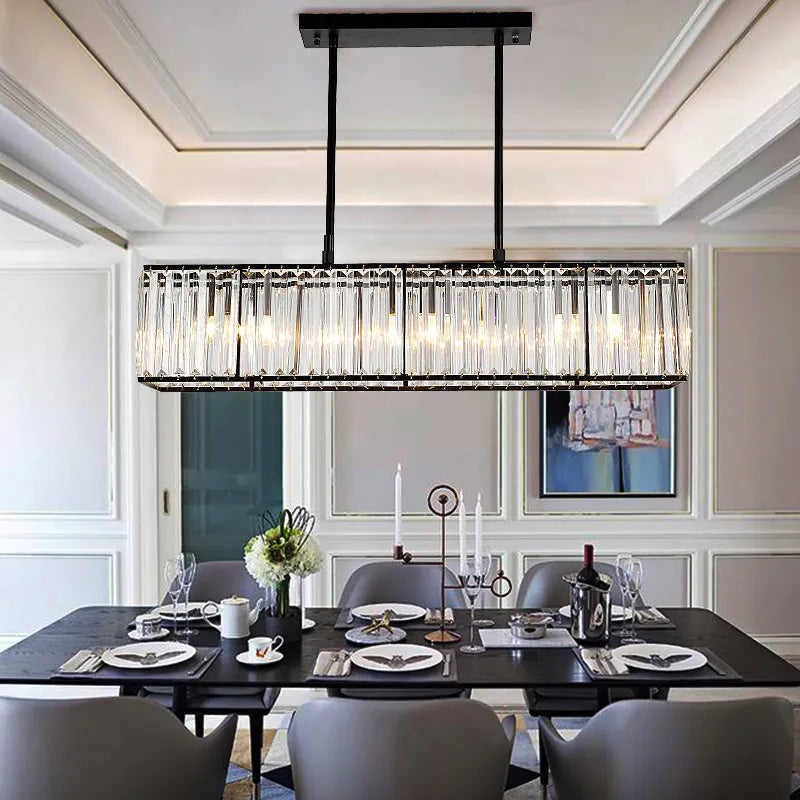 lustre fer cristal style américain moderne