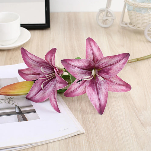 fleurs artificielles de lys pour décoration de jardin et mariage - vue 11 sur 13