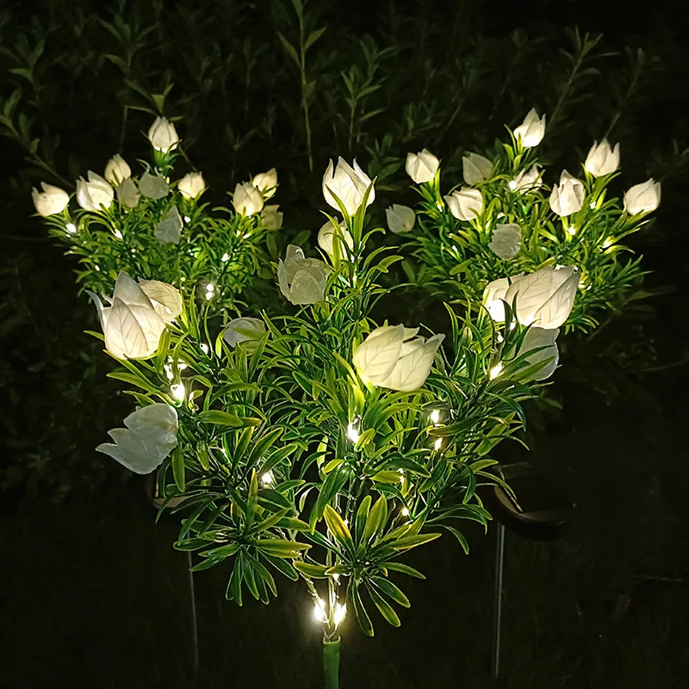 lampe solaire décorative pour jardin en forme de fleur lumineuse