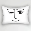 housse de coussin géométrique noir et blanc 30 x 50 cm