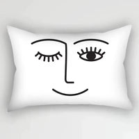 housse de coussin géométrique noir et blanc 30 x 50 cm