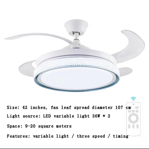 plafonnier led intelligent à pales rétractables design moderne - vue 20 sur 19