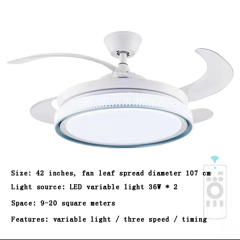 plafonnier led intelligent à pales rétractables design moderne - vue 19 sur 19