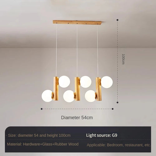 suspension en bois et verre pour restaurant moderne et créatif - vue 11 sur 10