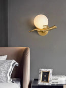 applique murale en marbre et cuivre lumière décorative à led