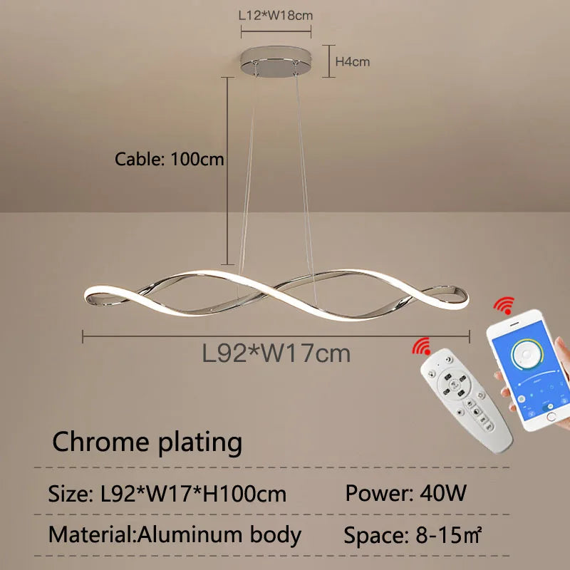lustre moderne intelligent avec alexa pour intérieur design - vue 9 sur 9
