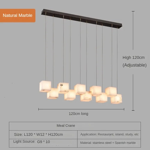 lustre en marbre espagnol style chinois minimaliste pour intérieur élégant - vue 14 sur 15