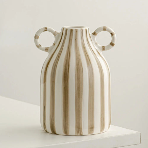 vase céramique rayé visage souriant ambiance mignonne décoratif - vue 9 sur 12
