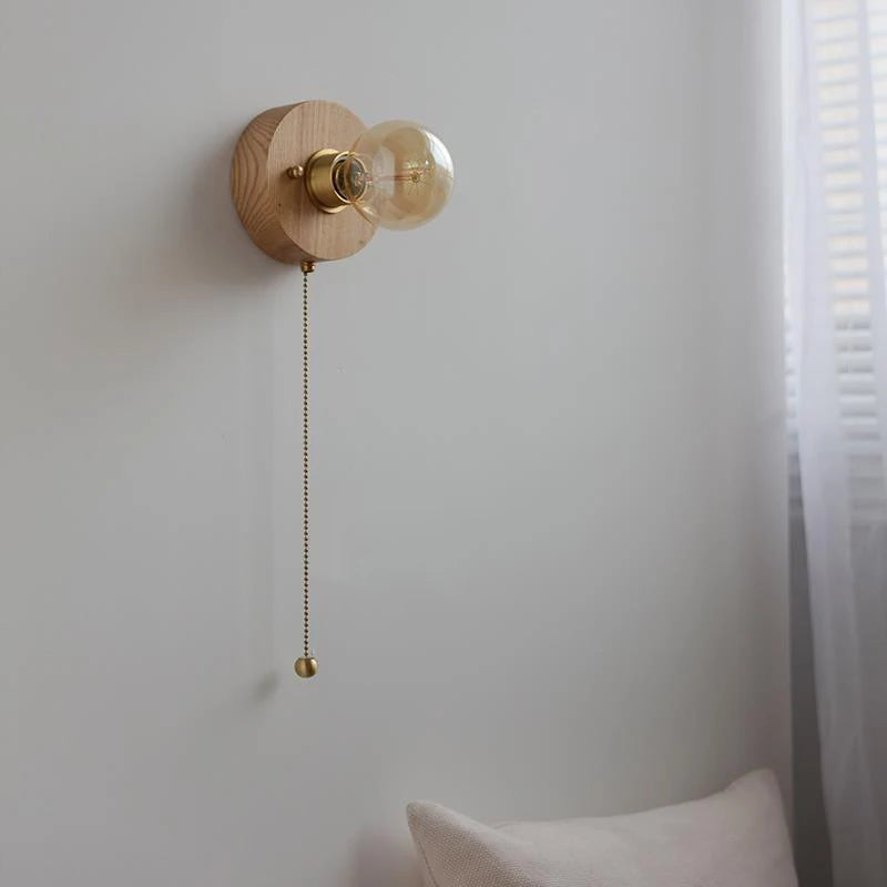 applique murale en bois style wabi sabi pour éclairage intérieur décoratif - vue 6 sur 10