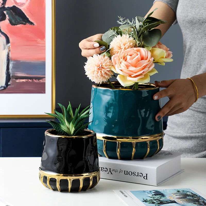 décoration nordique en céramique pour pot de fleurs miniature - vue 2 sur 14