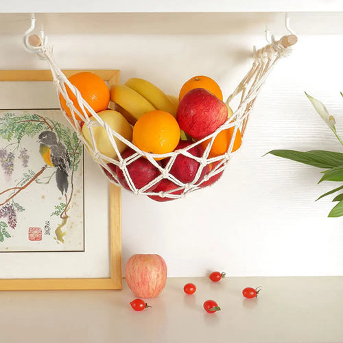 hamac à fruits suspendu pour rangement et organisation maison - vue 3 sur 7