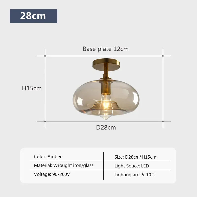 Plafonnier LED en verre au design minimaliste moderne