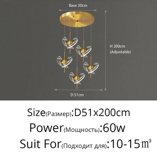 lustre moderne en cuivre pour décoration créative intérieur élégant - vue 12 sur 14