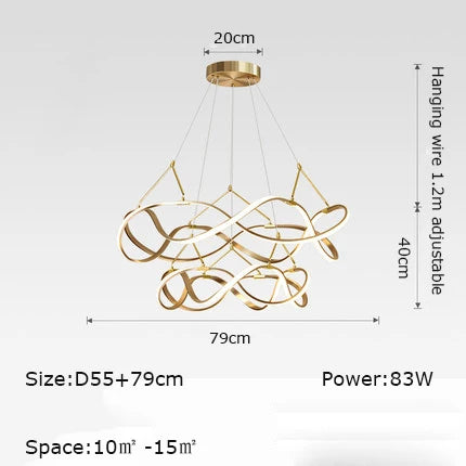 Lustre LED suspendue moderne style europe du nord
