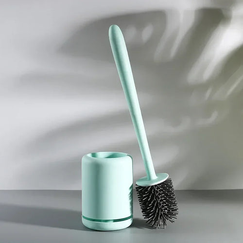 outil de nettoyage brosse de toilette avec support mural et rangement - vue 10 sur 9