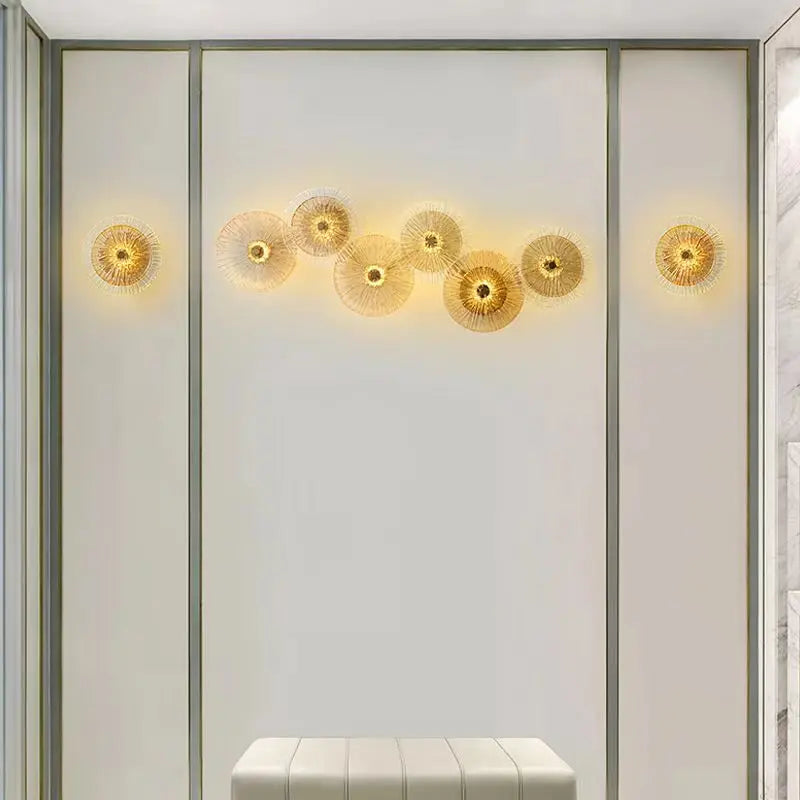 applique murale moderne en verre de feuille de lotus de luxe - vue 4 sur 10