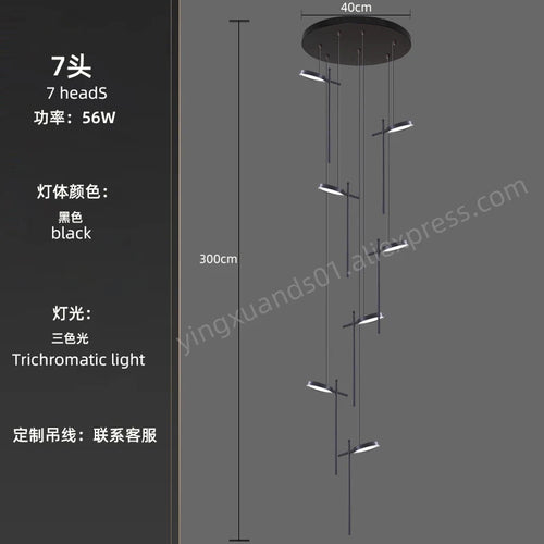 lustre moderne suspendu en acrylique design créatif 2023 à LED - vue 10 sur 17