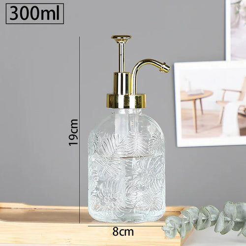 distributeur de savon en verre transparent rechargeable pour gel douche - vue 12 sur 17