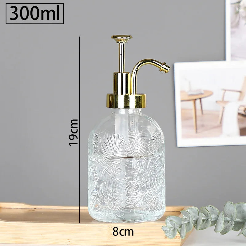 distributeur de savon en verre transparent rechargeable pour gel douche - vue 11 sur 17