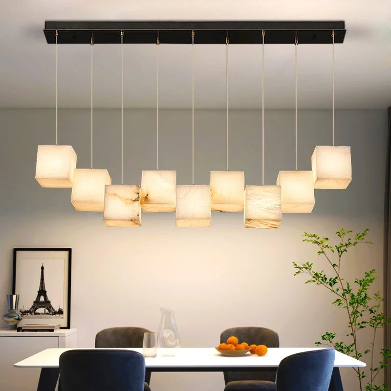 lustre en marbre espagnol style chinois minimaliste pour espace luxe - vue 2 sur 15